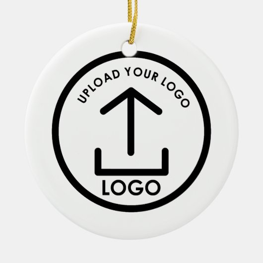 Personalized Business Custom Round Logo Christmas Keramisch Ornament (Voorkant)
