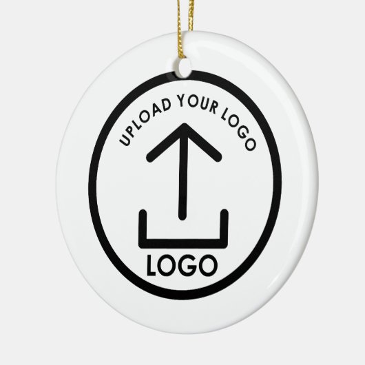 Personalized Business Custom Round Logo Christmas Keramisch Ornament (Links)