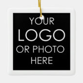 Personalized Business Custom Square Logo Christmas Keramisch Ornament (Voorkant)