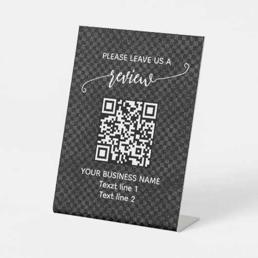 Personalized Business Leave a Review, QR Code Sign Reclamebord Met Voetstuk (Voorkant)