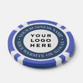 Personalized Business Logo and Text Elegant Blue Poker Chips (Enkel)