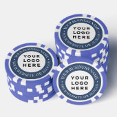 Personalized Business Logo and Text Elegant Blue Poker Chips (Opstapeling)