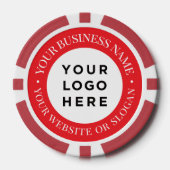 Personalized Business Logo and Text Elegant Red Poker Chips (Voorkant)