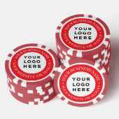 Personalized Business Logo and Text Elegant Red Poker Chips (Opstapeling)