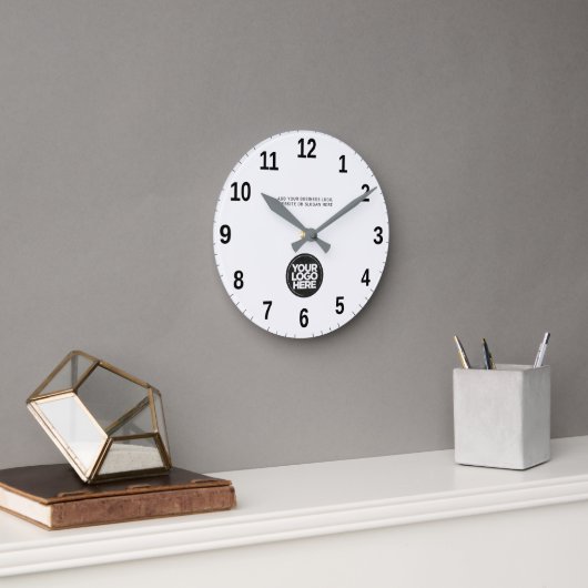 Personalized Business Logo and Text Ronde Klok (Kantoor)