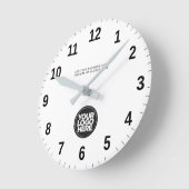 Personalized Business Logo and Text Ronde Klok (Hoek)