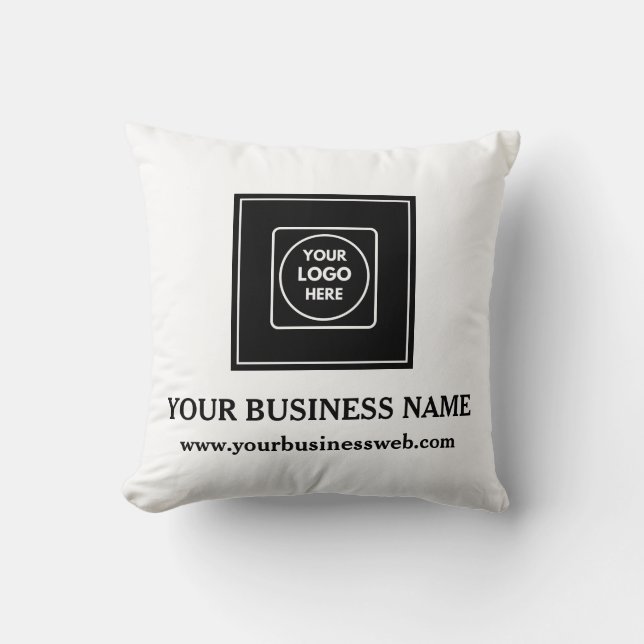 Personalized Business Logo Branding Throw Pillow Kussen (Voorkant)