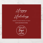 Personalized Business Logo Christmas Holiday Sparkling Wijnetiket (Enkel label)