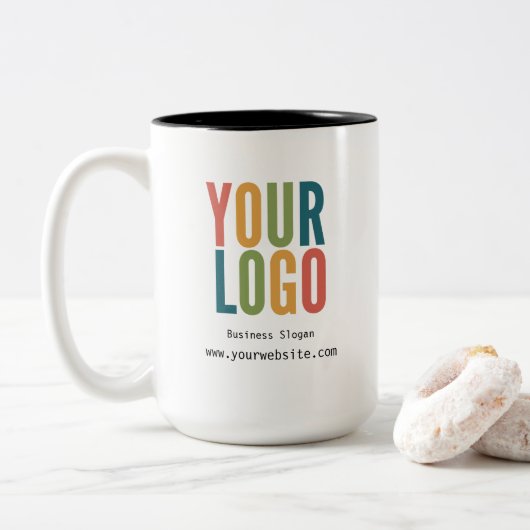 Personalized Business Logo Coffee Mug Tweekleurige Koffiemok (Met donut)
