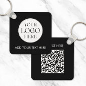 Personalized Business Logo QR Code Modern Employee Sleutelhanger