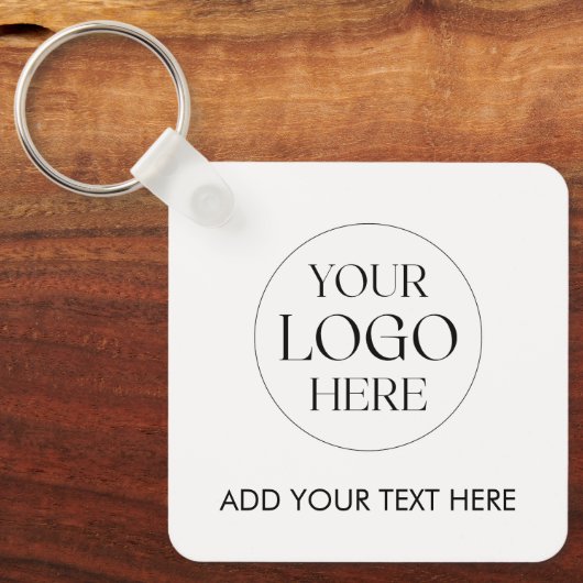 Personalized Business Logo QR Code Modern Employee Sleutelhanger (Voorkant)