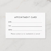 Personalized Business Logo Simple Appointment Card Visitekaartje (Achterkant)