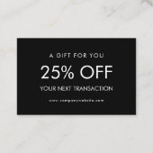 Personalized Business Logo Simple Discount Card Visitekaartje (Achterkant)