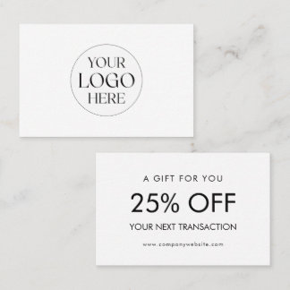 Personalized Business Logo Simple Discount Card Visitekaartje