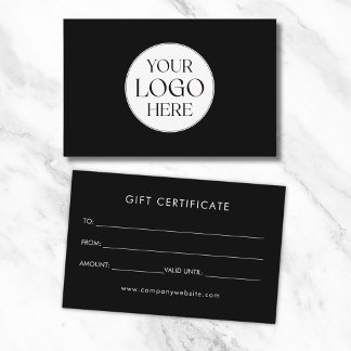 Personalized Business Logo Simple Gift Certificate Visitekaartje