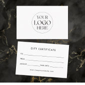 Personalized Business Logo Simple Gift Certificate Visitekaartje