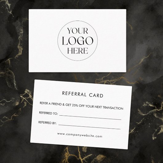 Personalized Business Logo Simple Referral Card Visitekaartje