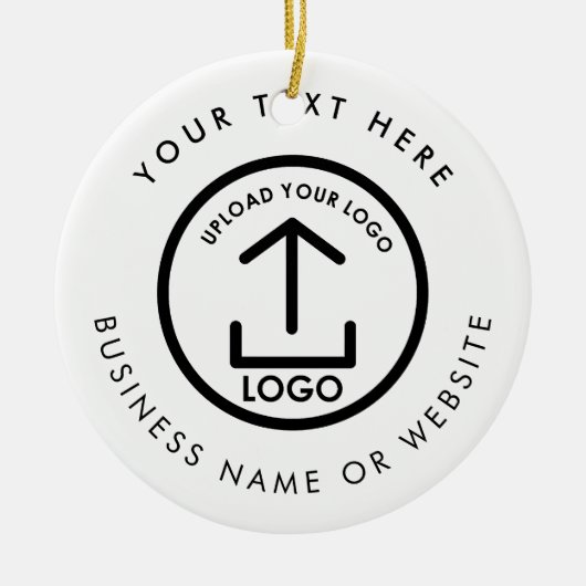 Personalized Business Logo Text QR Code Christmas Keramisch Ornament (Voorkant)