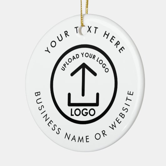Personalized Business Logo Text QR Code Christmas Keramisch Ornament (Links)