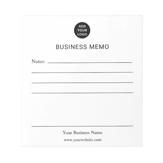 Personalized Business Memo Notitieblok (Voorkant)