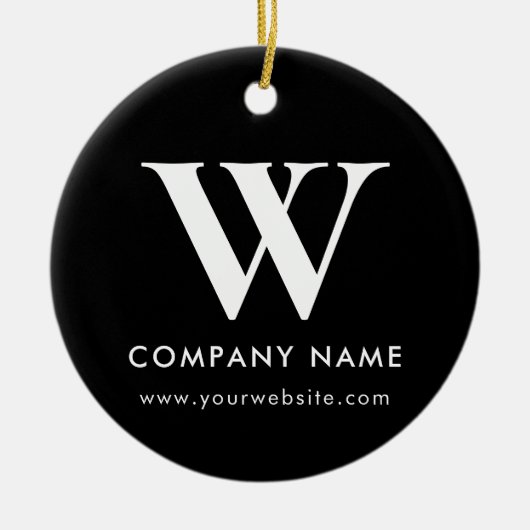 Personalized Business Monogram Logo Website Keramisch Ornament (Voorkant)