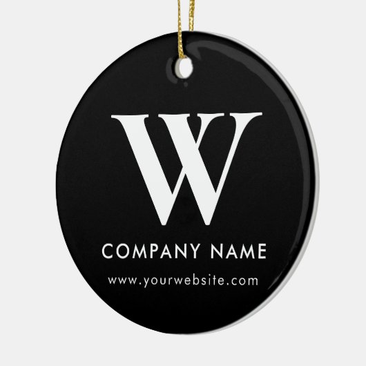 Personalized Business Monogram Logo Website Keramisch Ornament (Links)