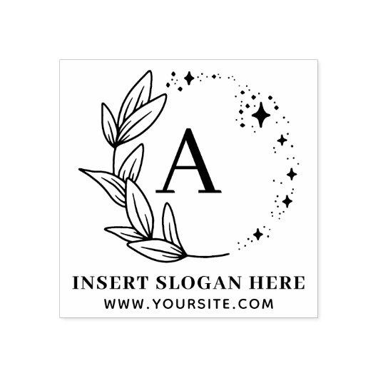 Personalized Business Monogram Self-inking Stamp Rubberstempel (Afrduk)