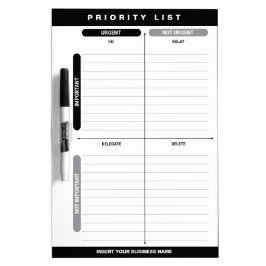 Personalized Business Priority Matrix Whiteboard