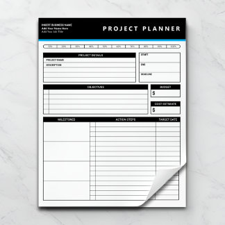 Personalized Business Project Planner Notepad Notitieblok