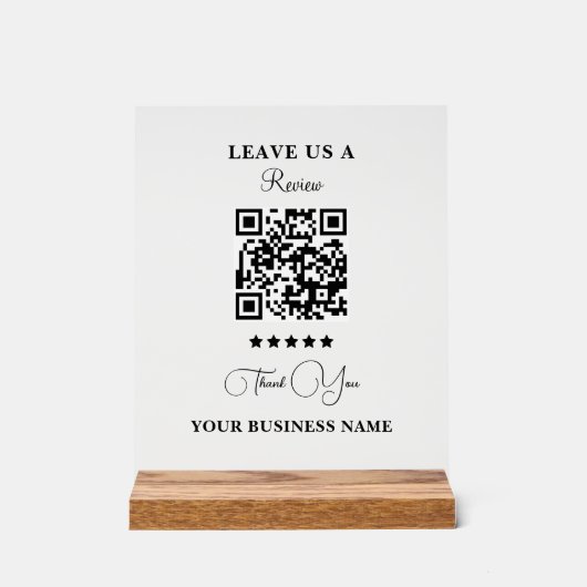 Personalized Business Qr Code Leave a Review Acryl Bord (Voorkant)