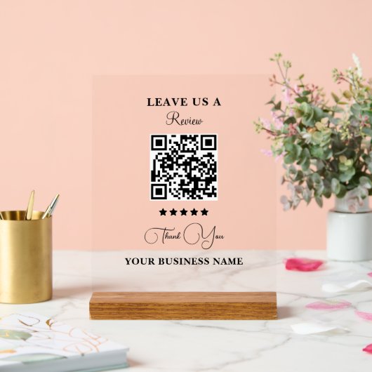 Personalized Business Qr Code Leave a Review Acryl Bord (Huwelijk)