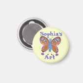 Personalized Butterfly Child's Artwork Magnet (Voorkant / Achterkant)