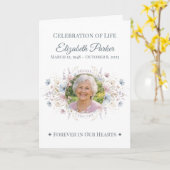 Personalized Butterfly Funeral Program Template Kaart (Gele Bloem)