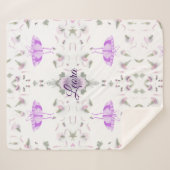 Personalized Butterfly Name Blanket Sherpa Deken (Voorkant (horizontaal))