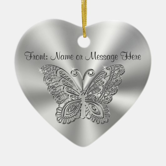 Personalized Butterfly Ornament 2 Sided Your Text (Voorkant)