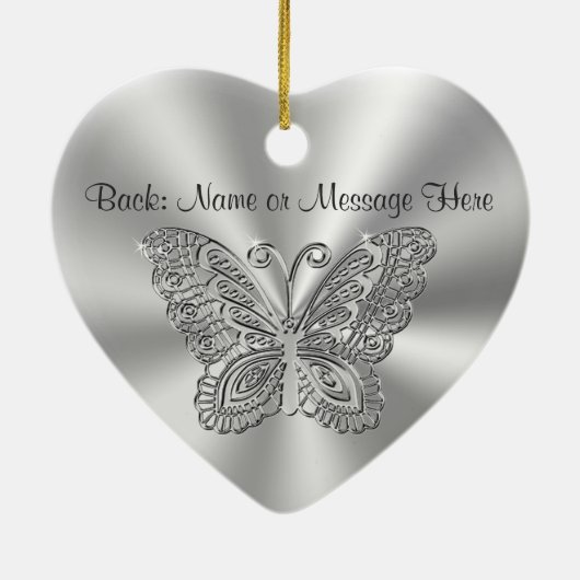 Personalized Butterfly Ornament 2 Sided Your Text (Achterkant)
