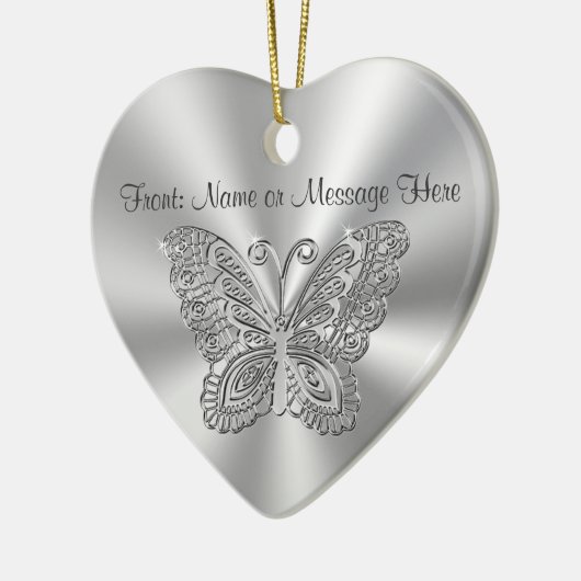 Personalized Butterfly Ornament 2 Sided Your Text (Links)