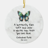 Personalized Butterfly Saying Memorial Keramisch Ornament (Voorkant)