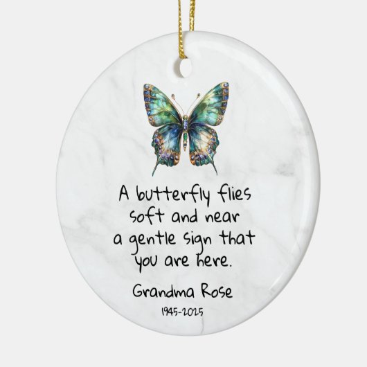 Personalized Butterfly Saying Memorial Keramisch Ornament (Links)