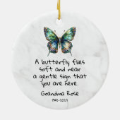 Personalized Butterfly Saying Memorial Keramisch Ornament (Achterkant)