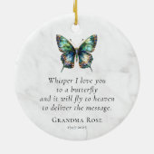 Personalized Butterfly Saying Memorial Keramisch Ornament (Achterkant)
