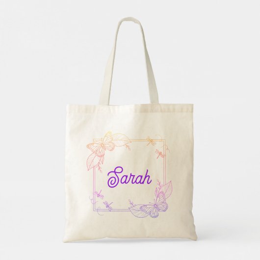 Personalized butterfly tote tote bag (Achterkant)