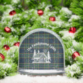 Personalized Cabin Snow Globe with Green Tartan Sneeuwbol (Kerstmis)