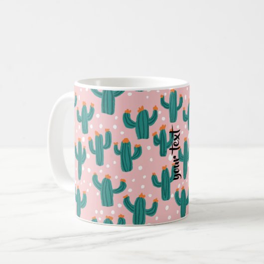Personalized Cacti Coffee Mug Koffiemok (Voorkant links)