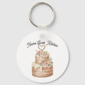 personalized Cake Keychain  Custom Name Baker Gift (Voorkant)