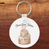 personalized Cake Keychain  Custom Name Baker Gift (Voorkant)
