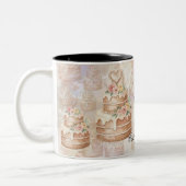personalized Cake Mug - Custom Name Baker Gift Tweekleurige Koffiemok (Links)