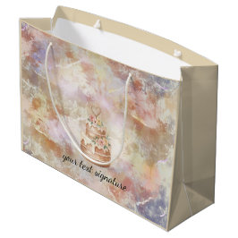 Personalized Cake Shop Gift Bag - Pink & Beige Bak Groot Cadeauzakje