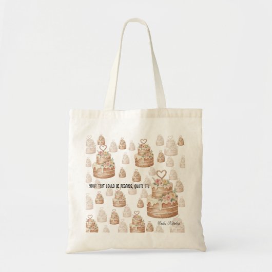 Personalized Cake Tote Bag - Custom Baker Gift (Voorkant)
