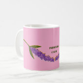 Personalized Calm & Serenity Floral Aesthetic Pink Koffiemok (Voorkant links)